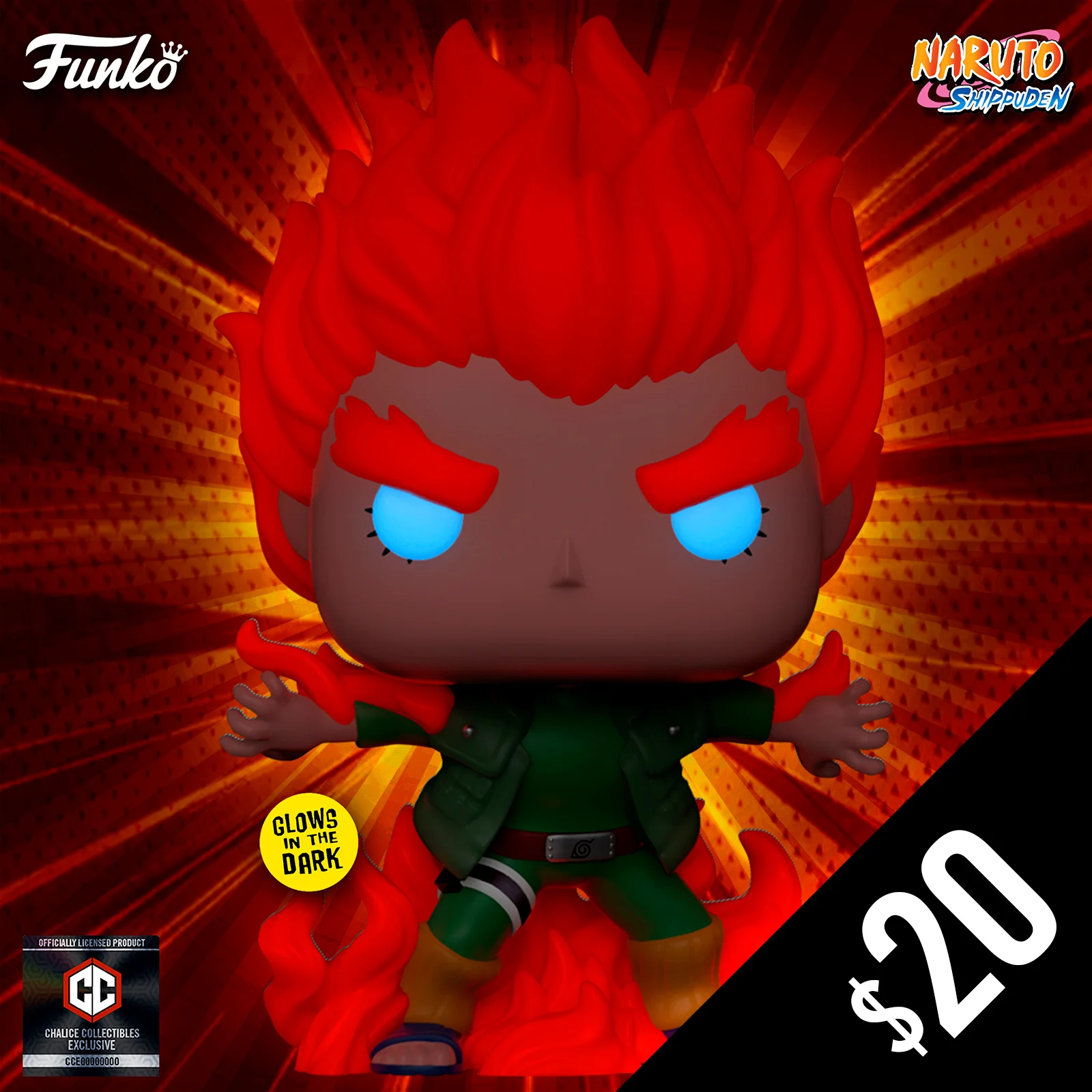 Pre-order Funko Pop! Chalice Collectibles Exclusive: Naruto - Might Guy (Eight Inner Gates) #824 - Image 2