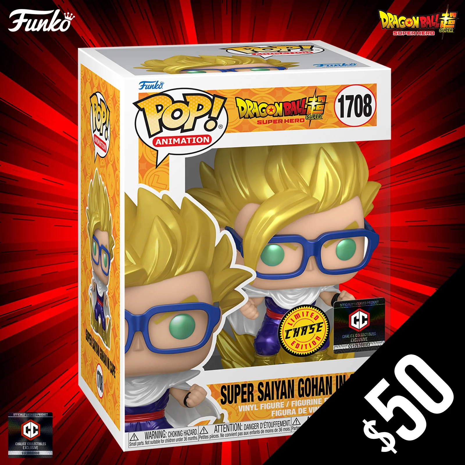 Funko Pop! Chalice Exclusive: Dragon Ball Super: Gohan In Cape #1708 (CHASE) - Image 2