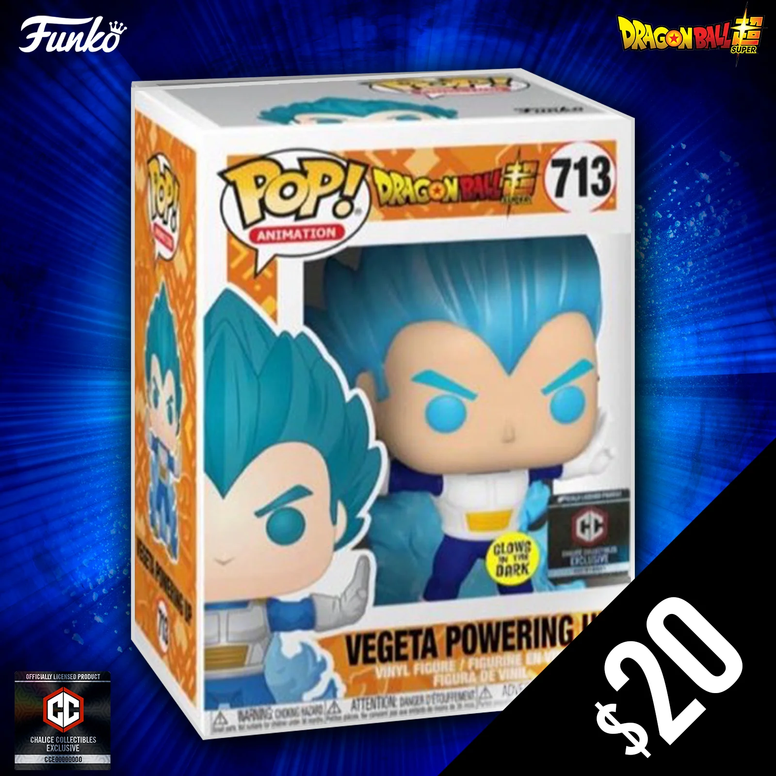 Funko Pop! Chalice Exclusive: Dragon Ball Super - Vegeta Powering Up #713 (Non-Chase) - Image 2