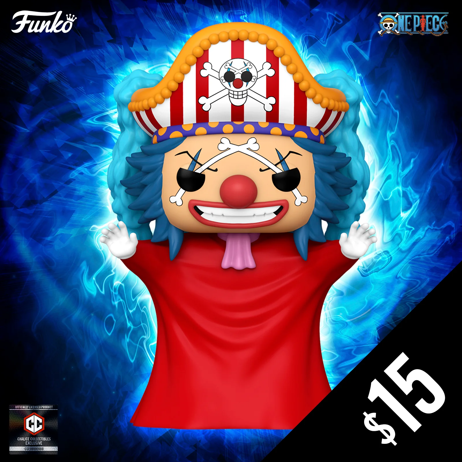 Funko Pop! Chalice Exclusive: One Piece S9: Buggy The Genius Jester #1778 - Image 2
