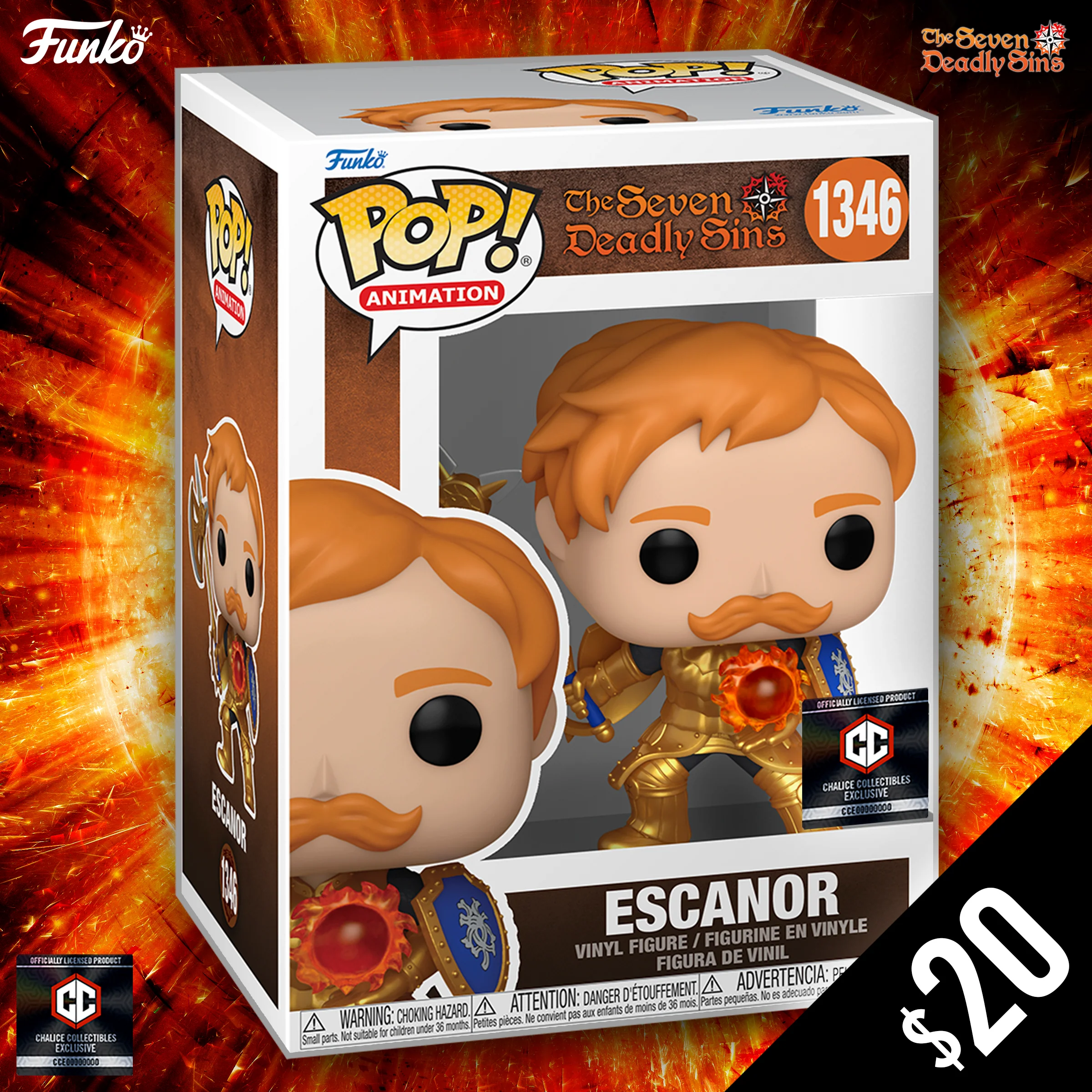 Funko Pop! Chalice Exclusive: The Seven Deadly Sins: Escanor #1346 (Metallic) - Image 2