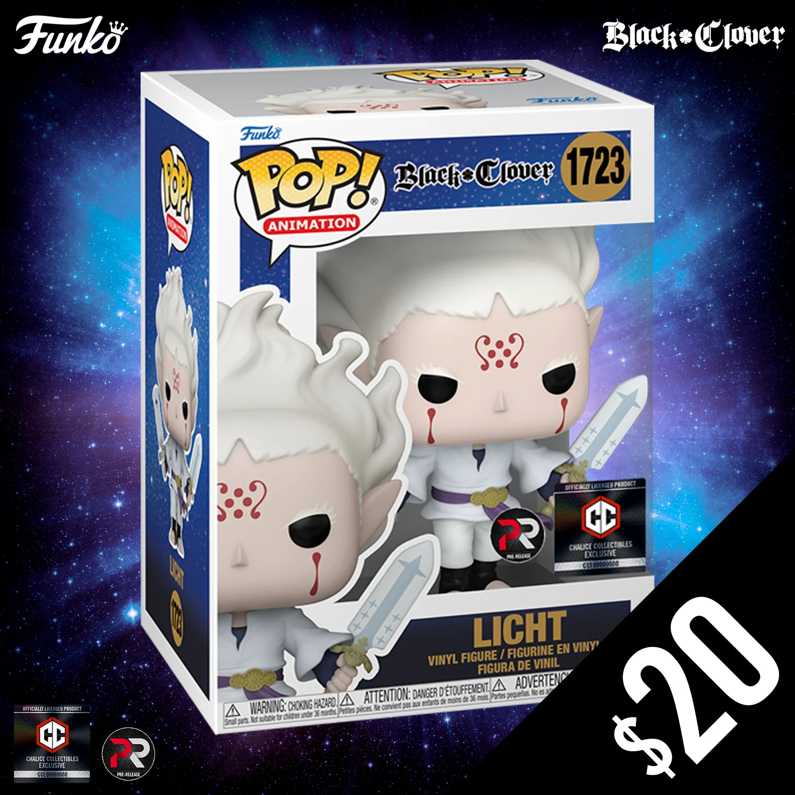 Pre-Order: Funko Pop! Chalice Collectibles Exclusive: Black Clover: Licht #1723 (PR) - Image 2